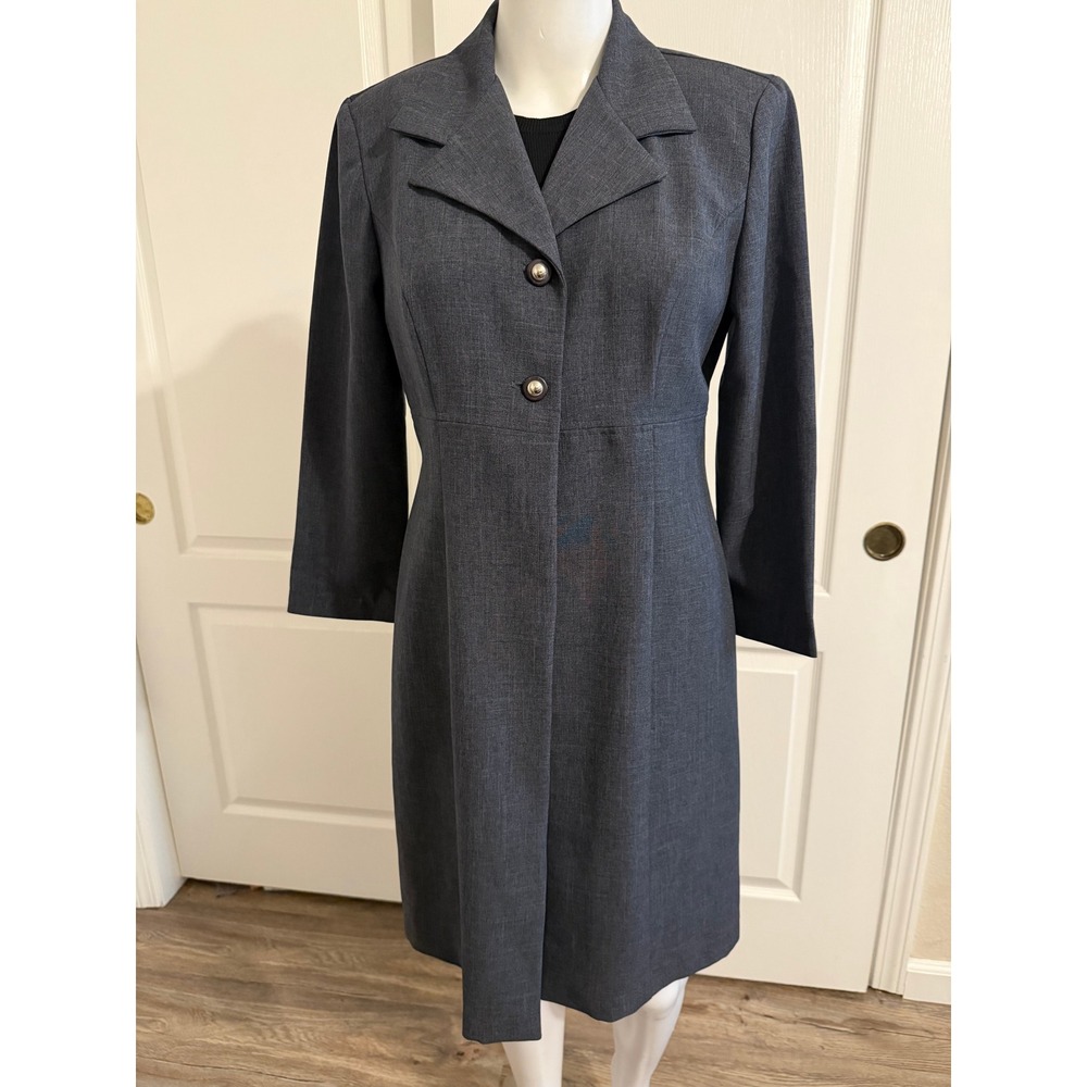 Vintage 90's Scarlett Womens Longline Blazer Coat Gray Size Small